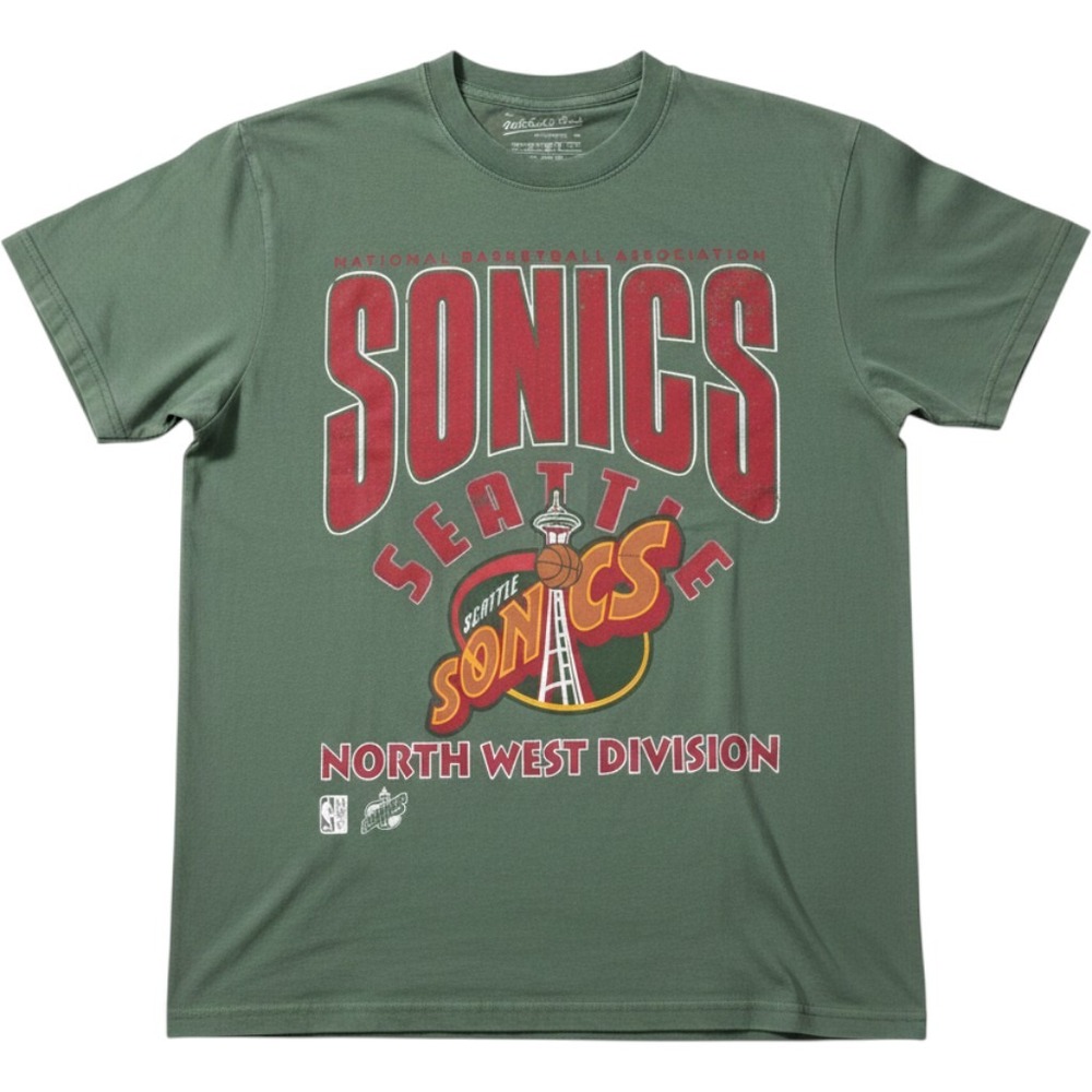 Mitchell & Ness Seattle SuperSonics Northwest Division Graphic T-Shirt Mens M